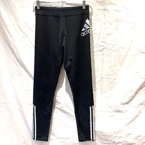 adidas Other - NWOT Adidas Black Silver Reflective Leggings Girls SZ XL 14 /16